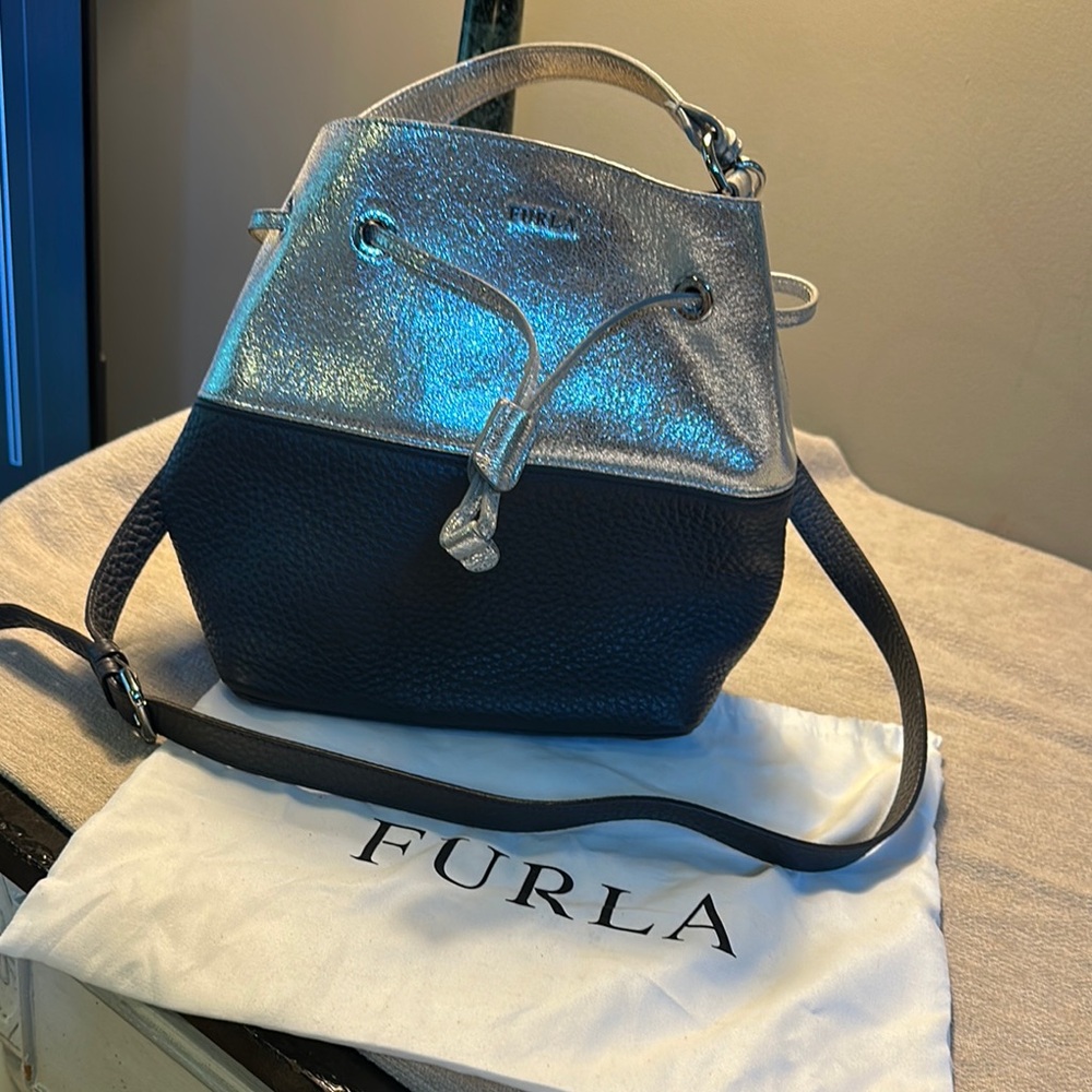 Furla Silver and Black Women's Bag